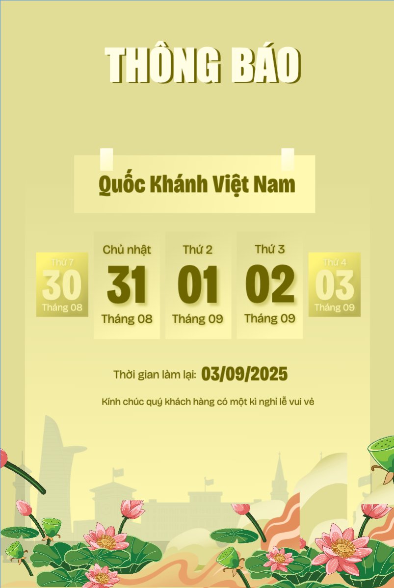 2/9, Quốc Khánh, lễ hội, thông báo, lịch nghỉ, Việt Nam, sự kiện, event, hiện đại, modern