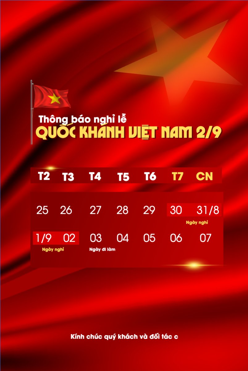 	2/9, Quốc Khánh, lễ hội, thông báo, lịch nghỉ, Việt Nam, sự kiện, event, hiện đại, modern