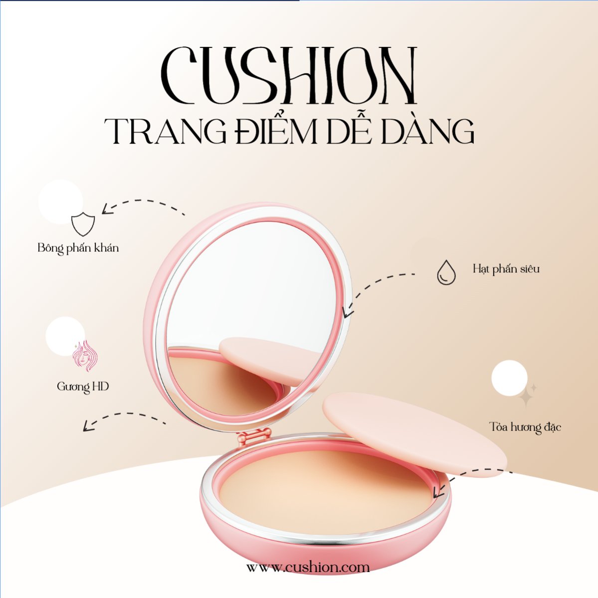 Spa, beauty, làm đẹp, thẩm mỹ, comestic, cushion, phấn