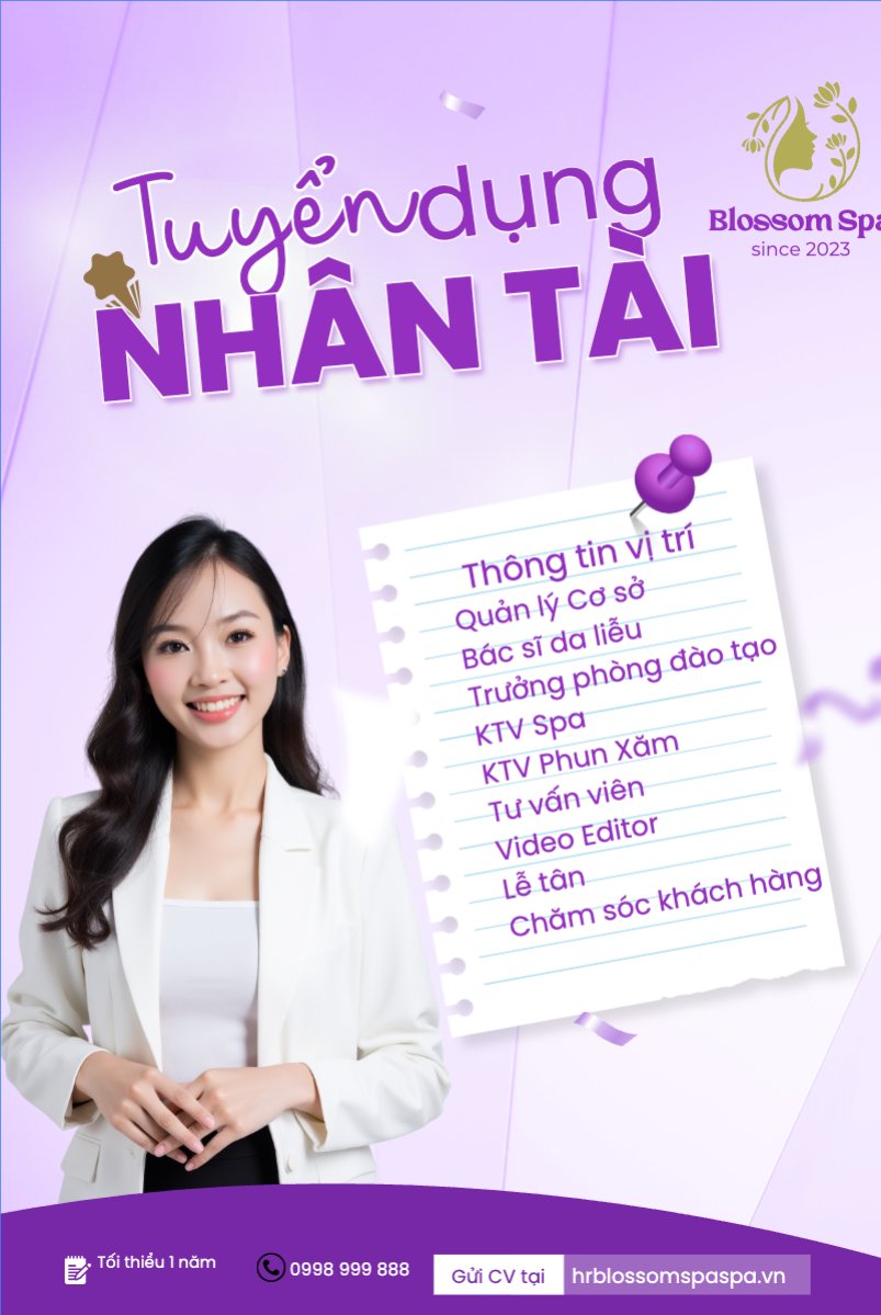 Spa, tuyển dụng, beauty, làm đẹp, thẩm mỹ, cosmetic, hiện đại, morden