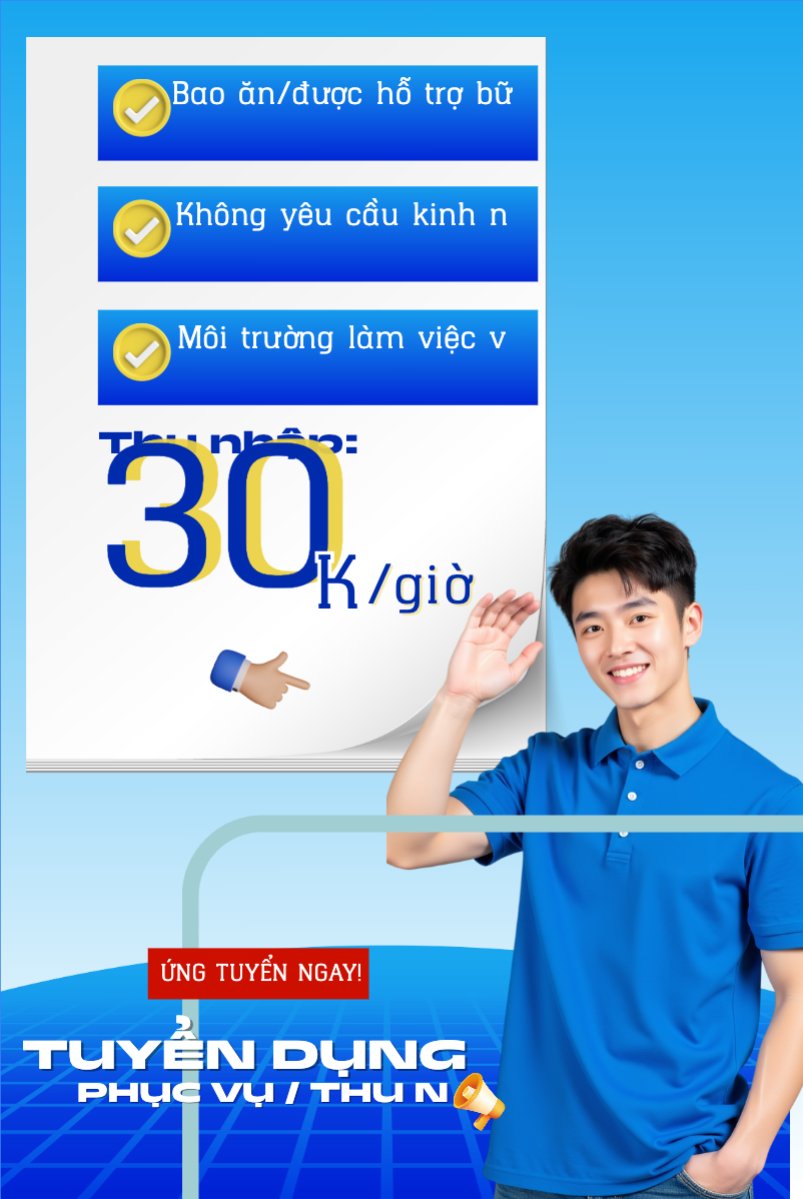 Phục vụ, tuyển dụng, nước uống, juice, giải khát, F&B, drink, hiện đại, modern