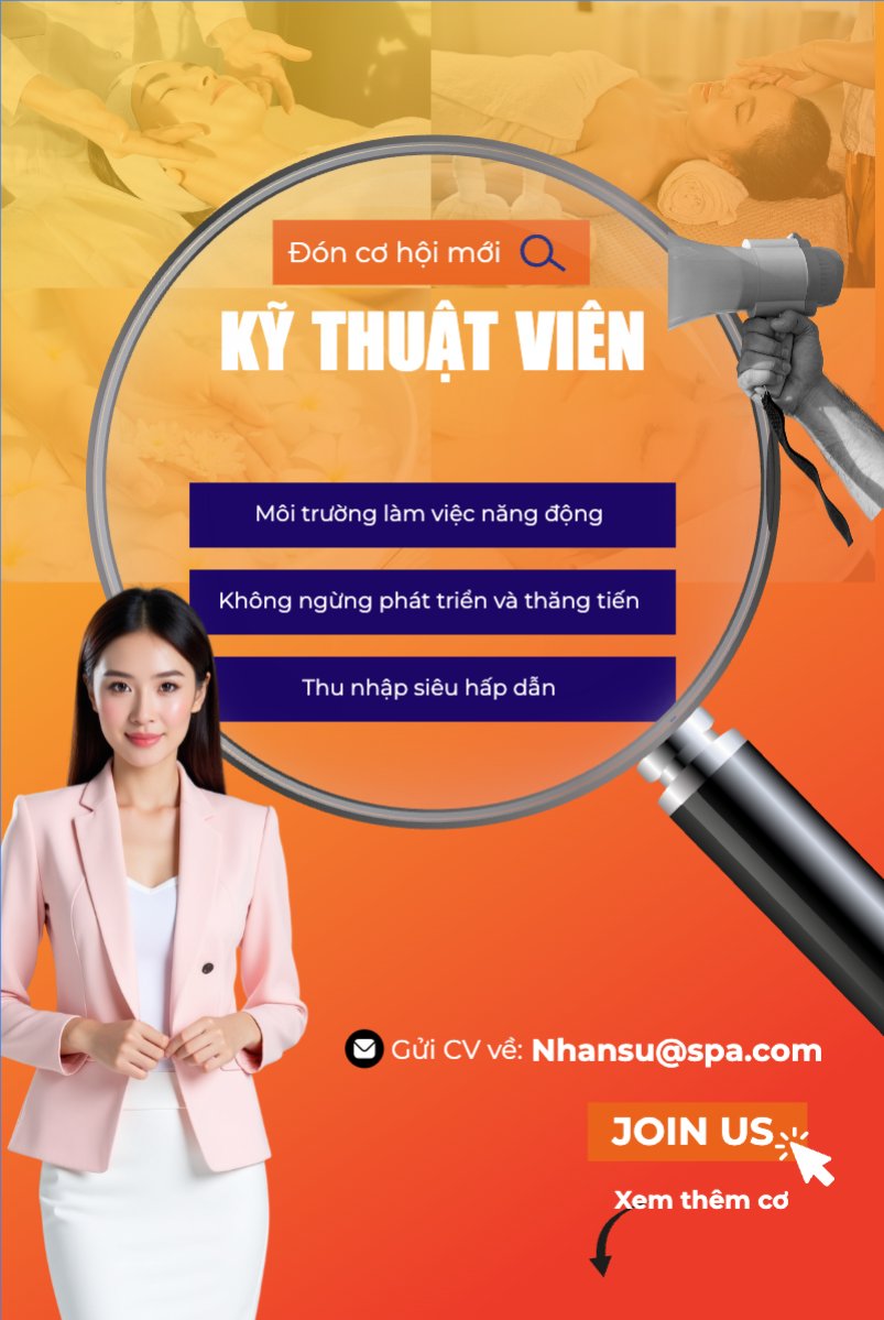 Spa, tuyển dụng, beauty, làm đẹp, thẩm mỹ, cosmetic, hiện đại, modern