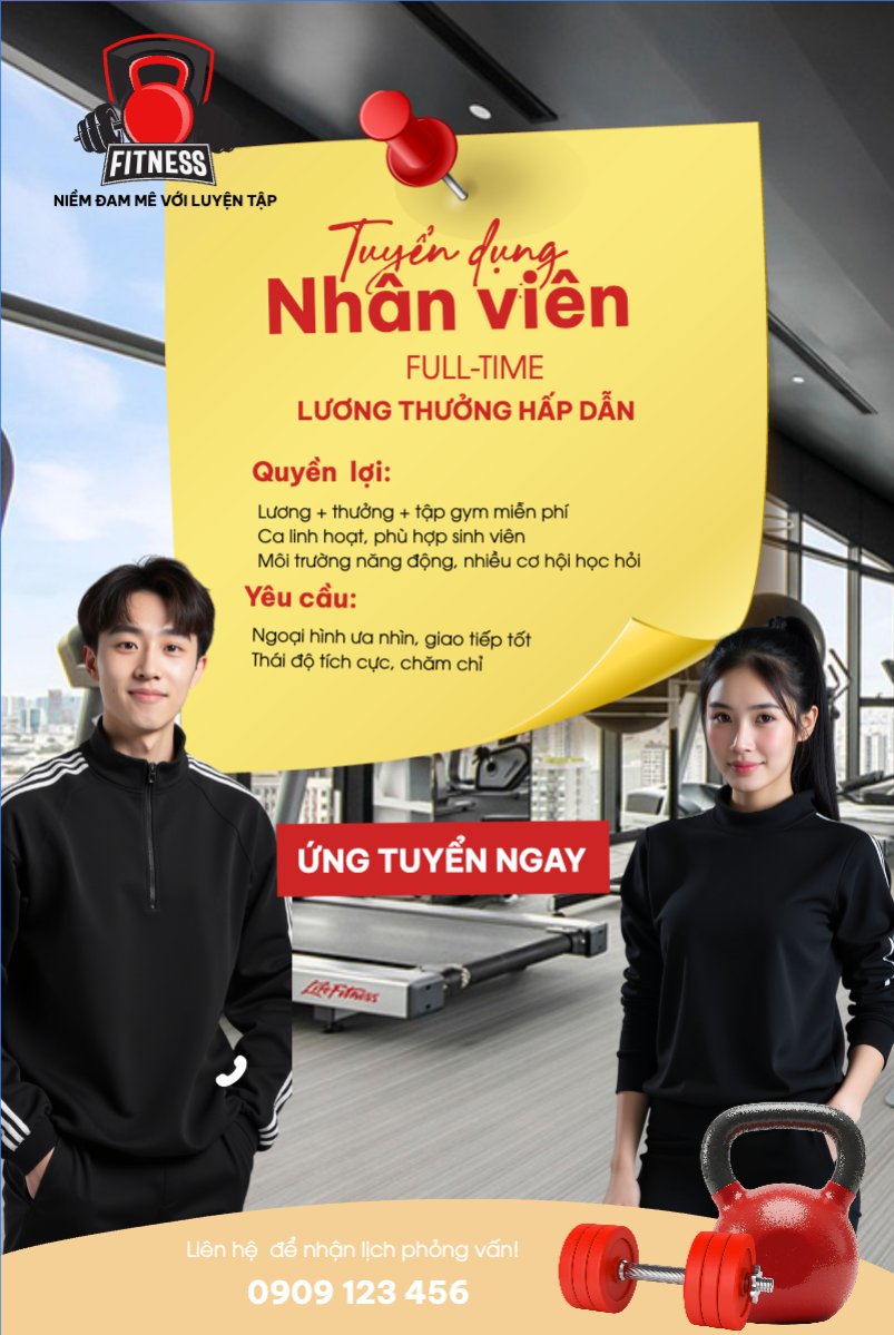 Gym, tuyển dụng, spa, beauty, làm đẹp, thẩm mỹ, sức khỏe, heathy, hiện đại, modern
