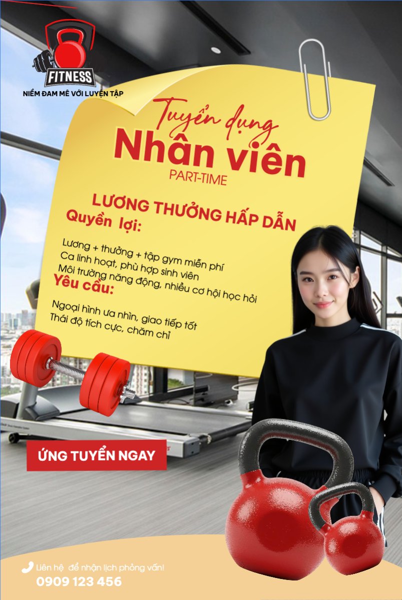 Gym, tuyển dụng, spa, beauty, làm đẹp, thẩm mỹ, sức khỏe, heathy, hiện đại, modern
