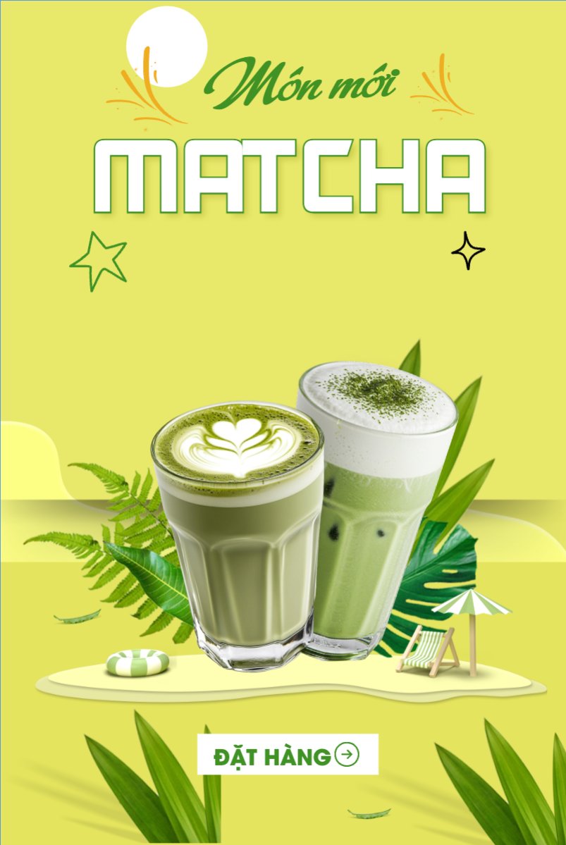 Matcha latte, trà xanh, trà sữa, milktea, nước uống, juice, giải khát, F&B, drink, hiện đại