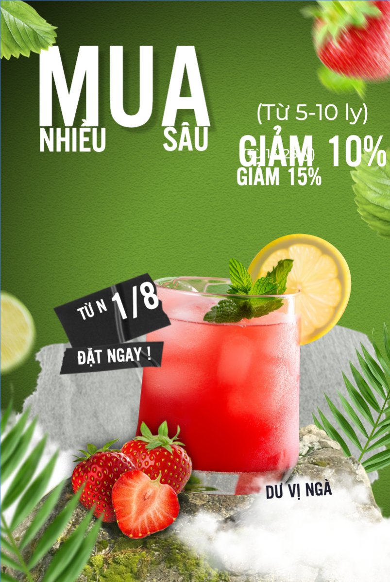 Trà dâu, nước uống, juice, giải khát, F&B, drink, cafe, coffee, cà phê, trà sữa, milk tea, hiện đại