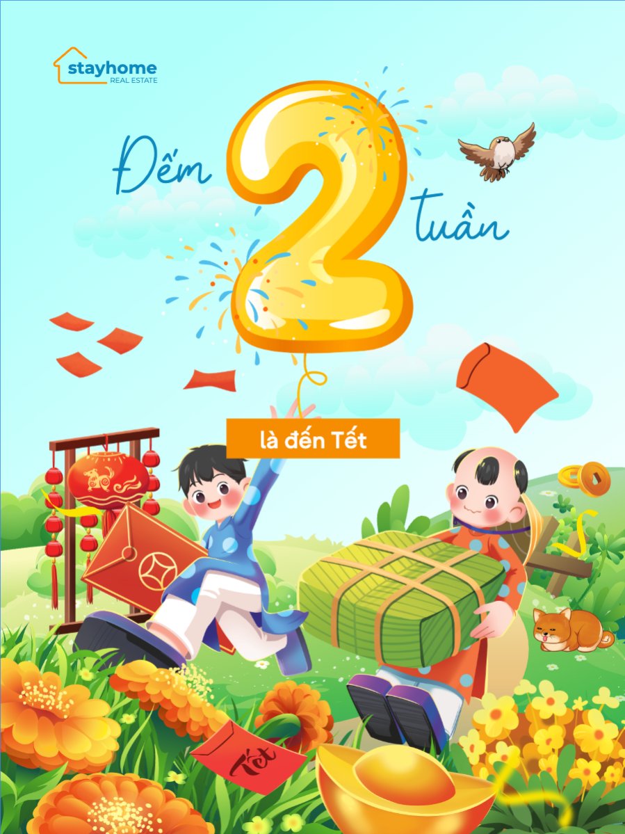 Mẫu Banner dọc Đếm ngược 2 tuần nữa là đến Tết — LayerPic