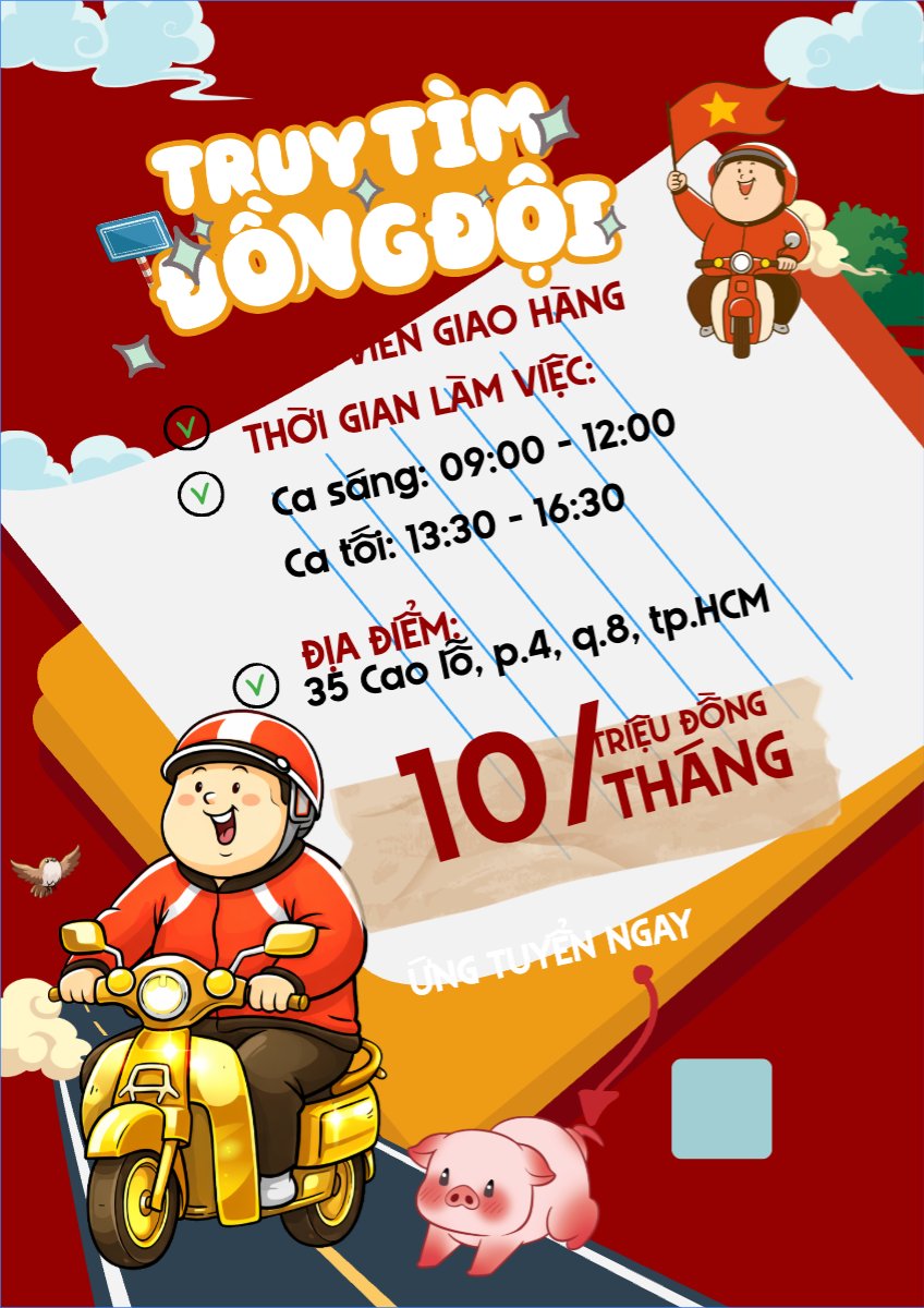 Tuyển dụng giao hàng