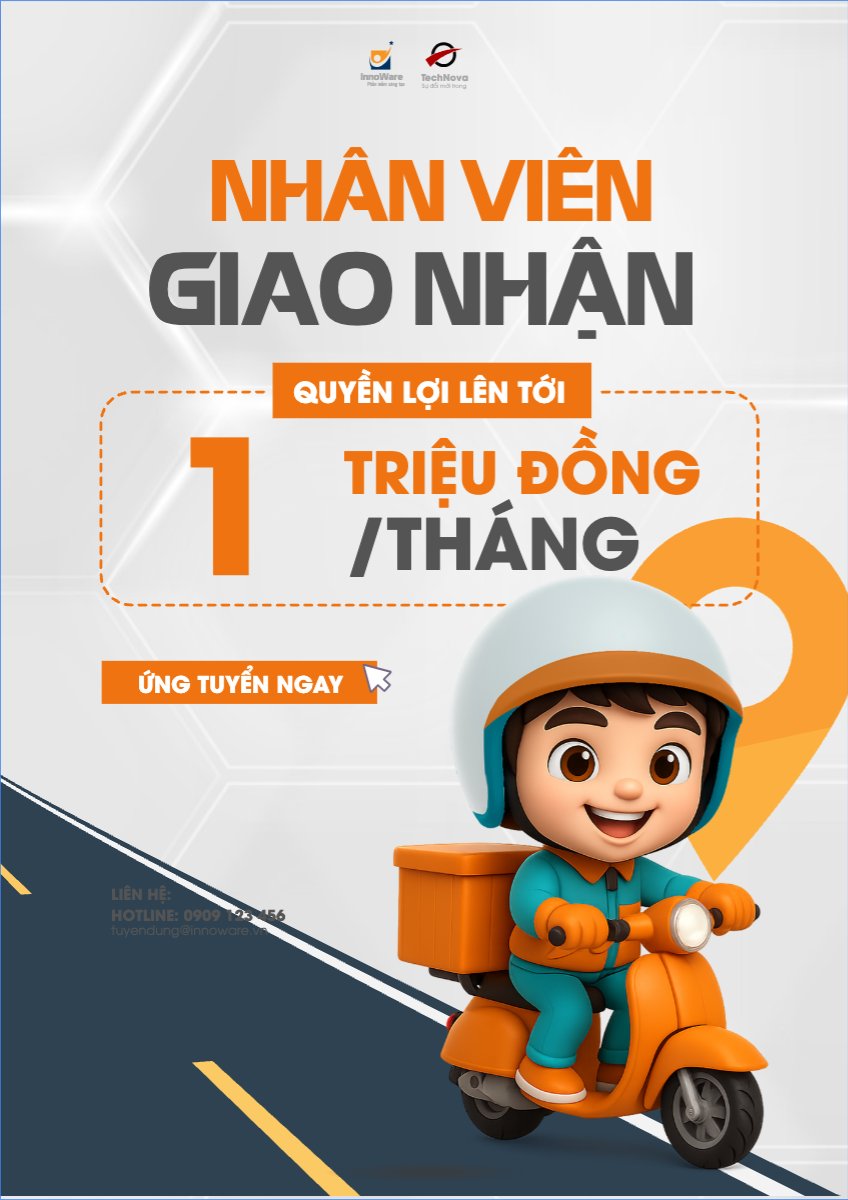 Giao hàng, shipper, tuyển dụng, văn phòng, office, dễ thương, cute, đơn giản, simple