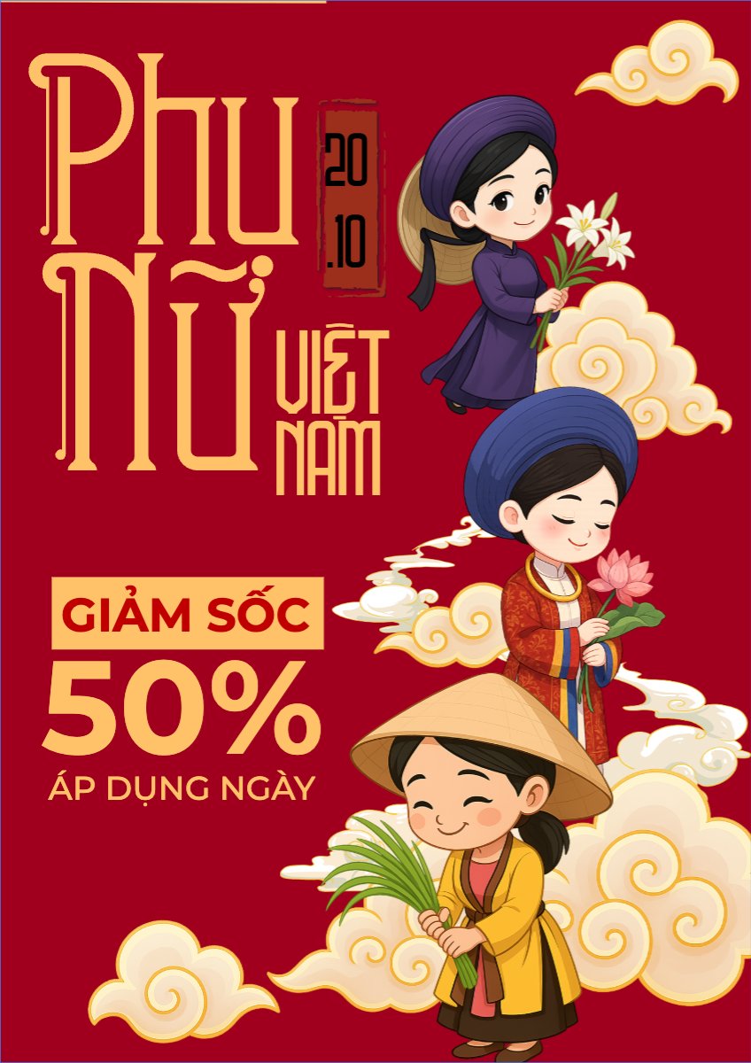 20/10, Ngày phụ nữ Việt Nam, Vietnamese Women's Day, phụ nữ, sự kiện, event, dễ thương, cute, chibi, hoạt hình, cartoon