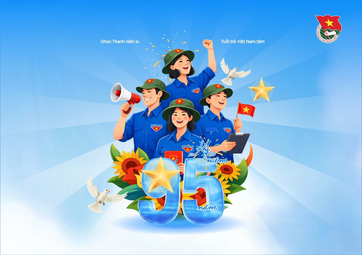 Mẫu Thiệp chúc mừng Chào mừng kỷ niệm ngày thành lập Đoàn TNCS Hồ Chí Minh 26/3 — LayerPic