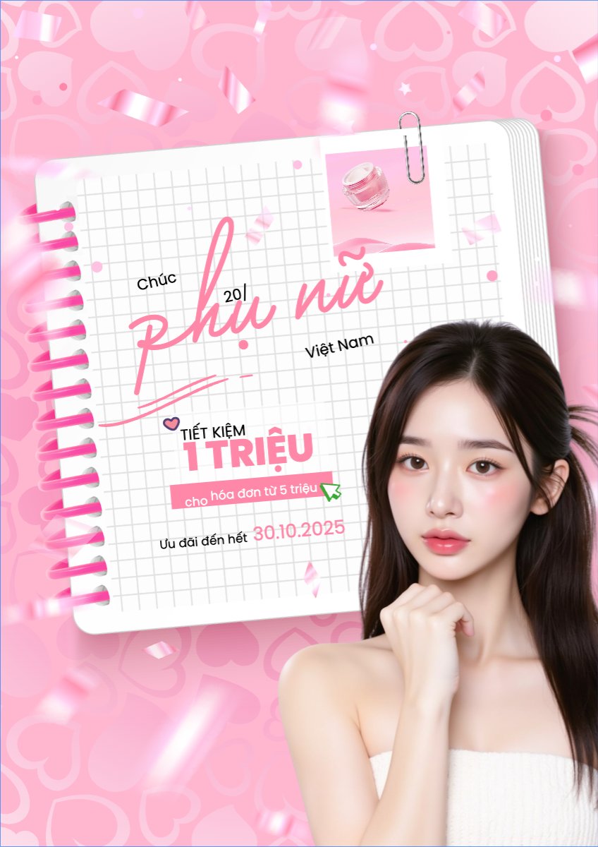 20/10, Ngày phụ nữ Việt Nam, Vietnamese Women's Day, phụ nữ, sự kiện, event, mỹ phẩm, làm đẹp, beauty, hiện đại, modern, hoa lá