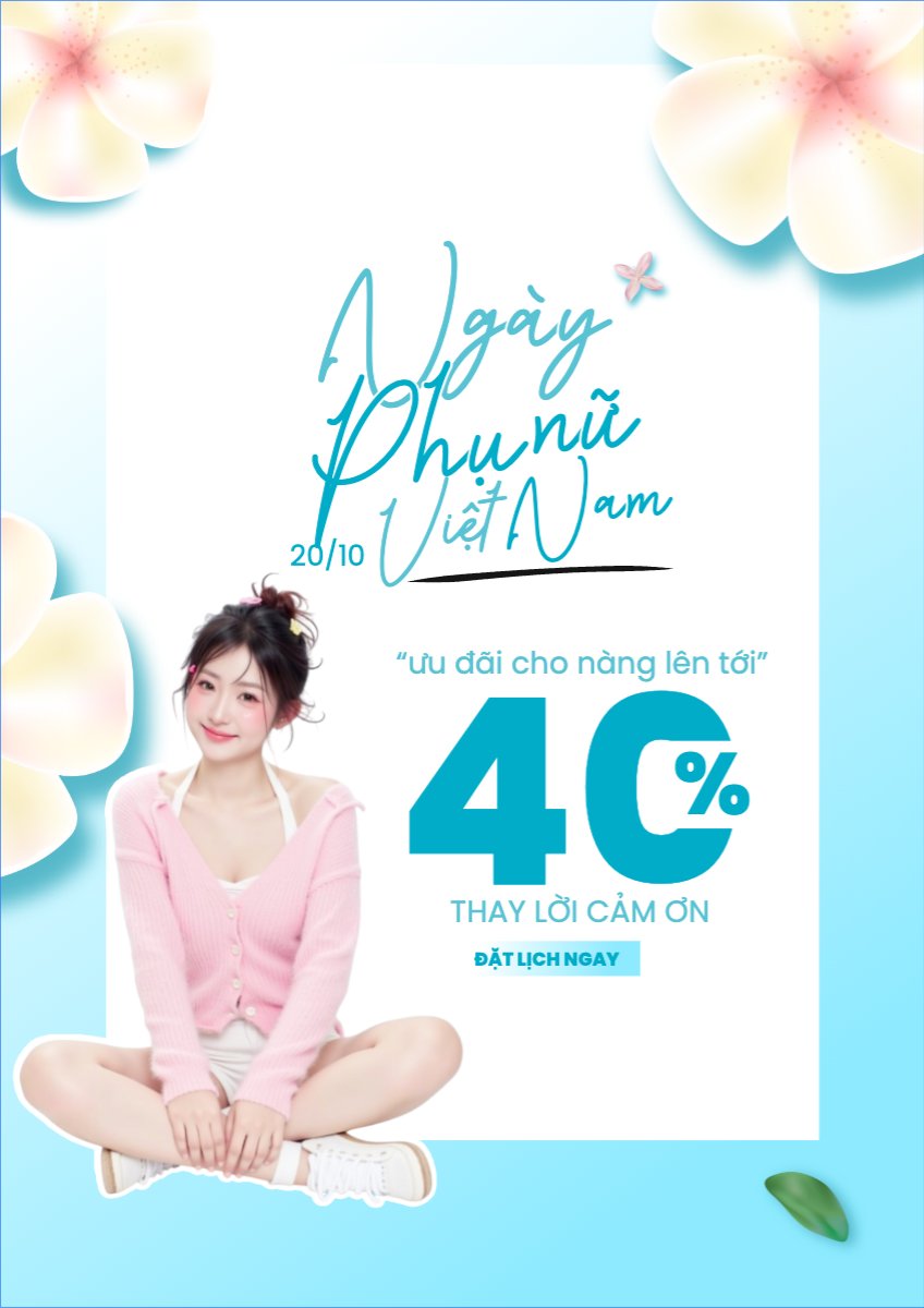 20/10, Ngày phụ nữ Việt Nam, Vietnamese Women's Day, phụ nữ, sự kiện, event, mỹ phẩm, làm đẹp, beauty, hiện đại, modern, hoa lá
