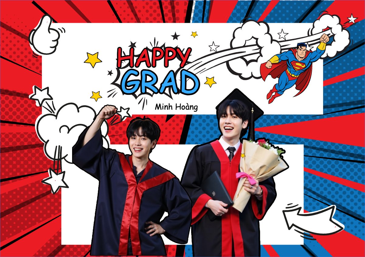 Tốt nghiệp, kỉ yếu, Graduation, yearbook, dễ thương, cute, chibi, hoạt hình, cartoon, superman	
