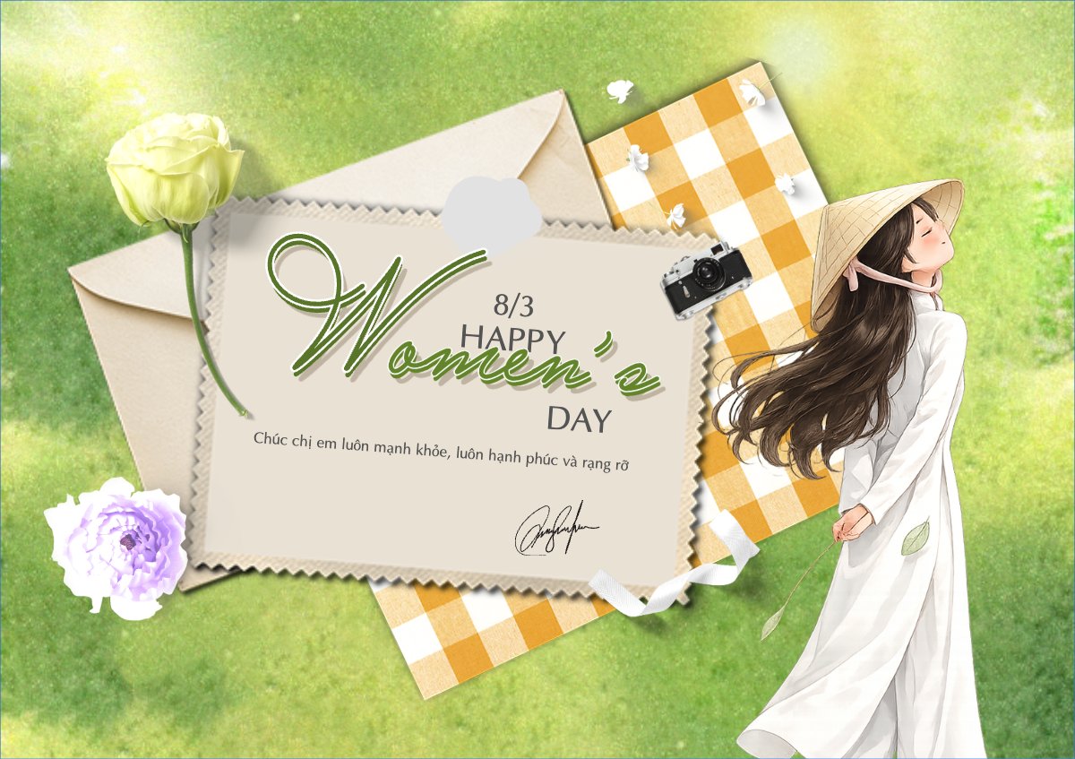 Mẫu Thiệp chúc mừng Happy Women's Day 8/3 — LayerPic