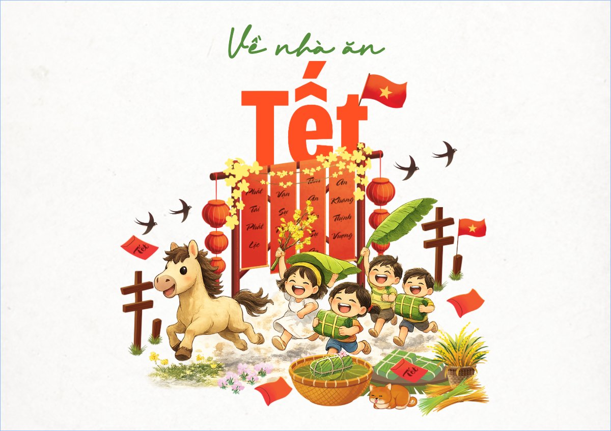 Mẫu Thiệp chúc mừng Về nhà ăn tết — LayerPic