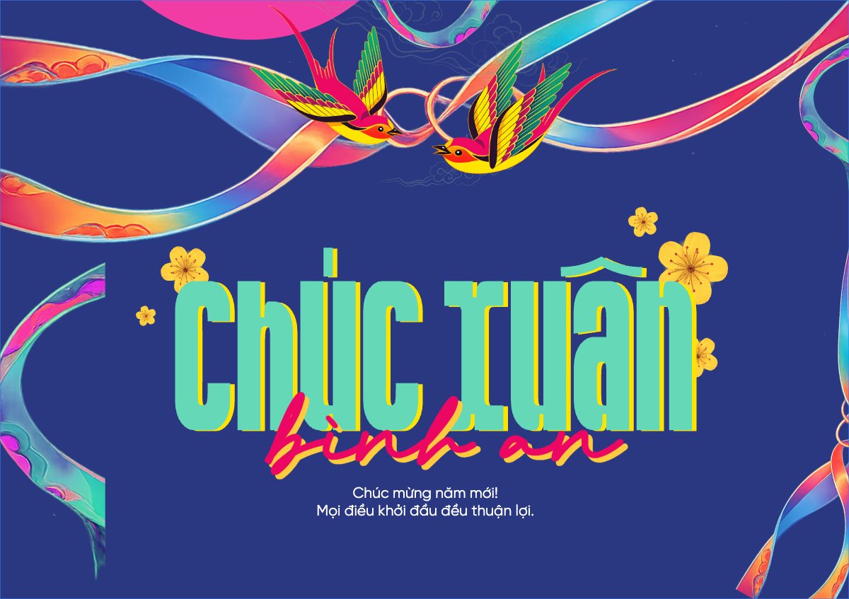 Mẫu Thiệp chúc mừng Chúc xuân bình an — LayerPic