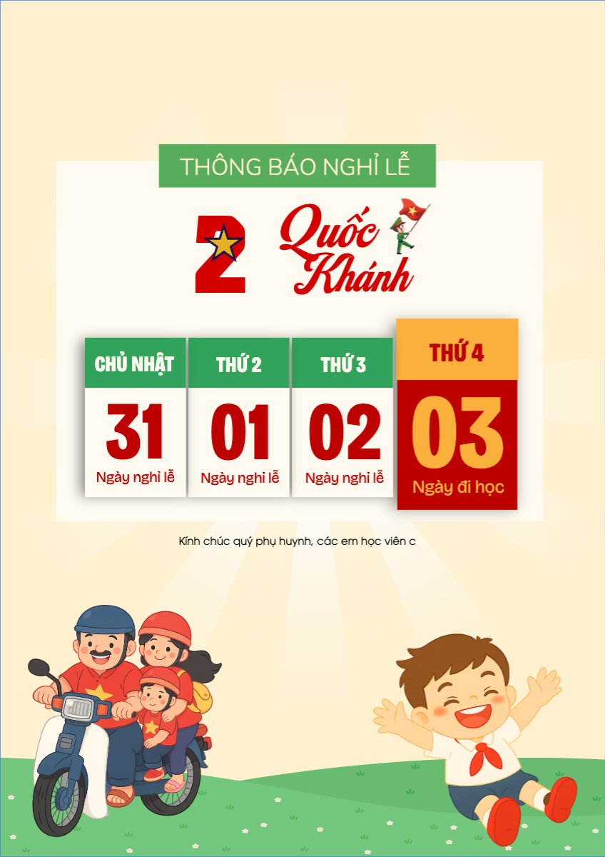 2/9, Quốc Khánh, lễ hội, thông báo, lịch nghỉ, Việt Nam, sự kiện, dễ thương, cute, chibi, hoạt hình, cartoon