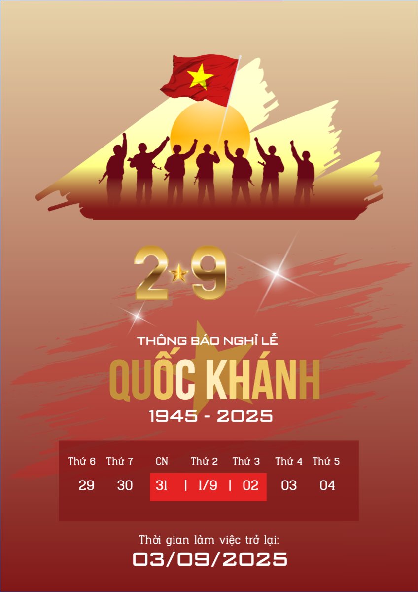 2/9, Quốc Khánh, lễ hội, thông báo, lịch nghỉ, Việt Nam, sự kiện, event, hiện đại, modern