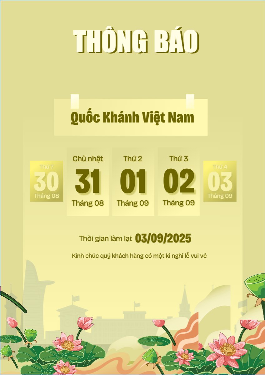 2/9, Quốc Khánh, lễ hội, thông báo, lịch nghỉ, Việt Nam, sự kiện, event, hiện đại, modern