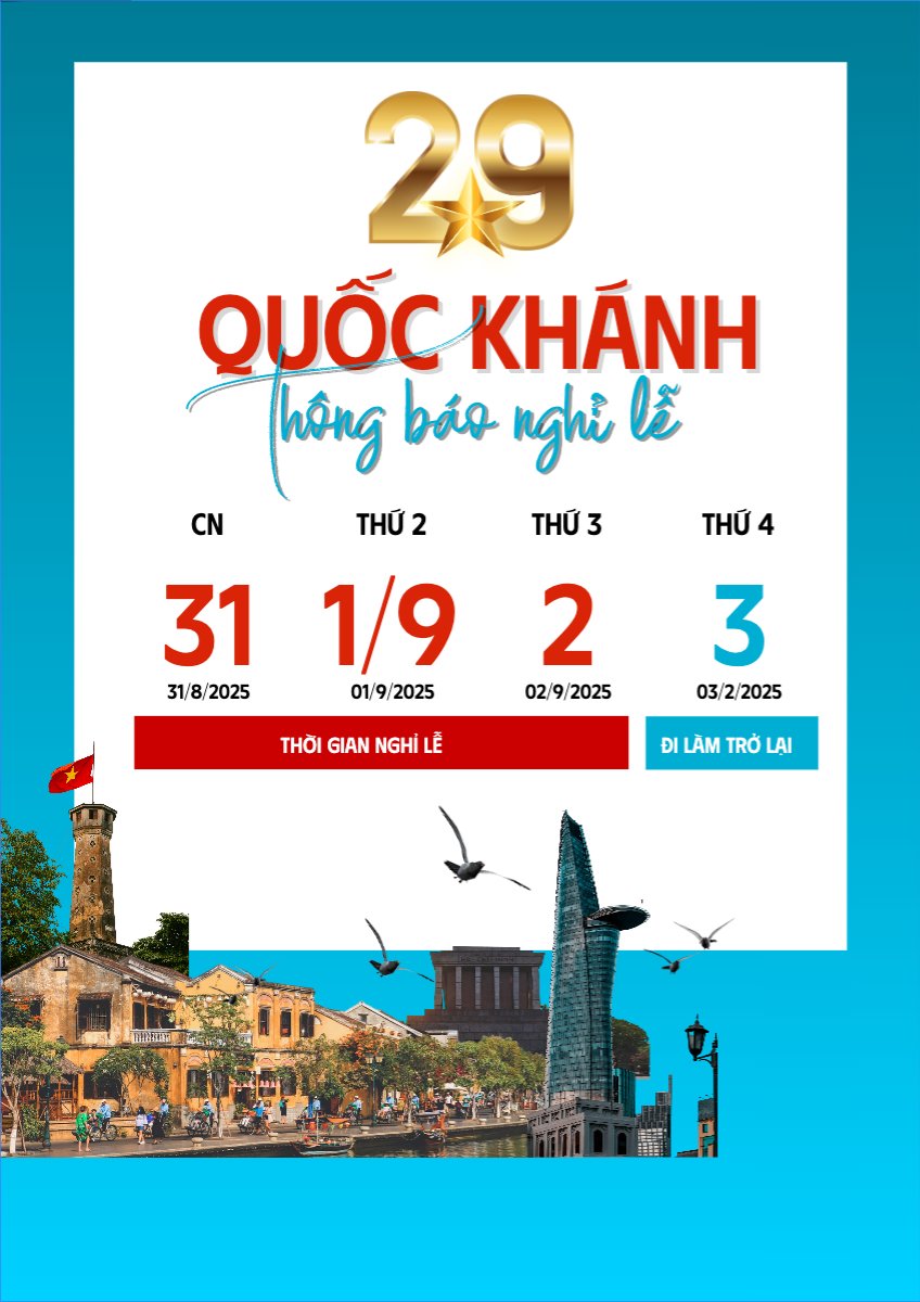 2/9, Quốc Khánh, lễ hội, thông báo, lịch nghỉ, Việt Nam, sự kiện, event, hiện đại, modern