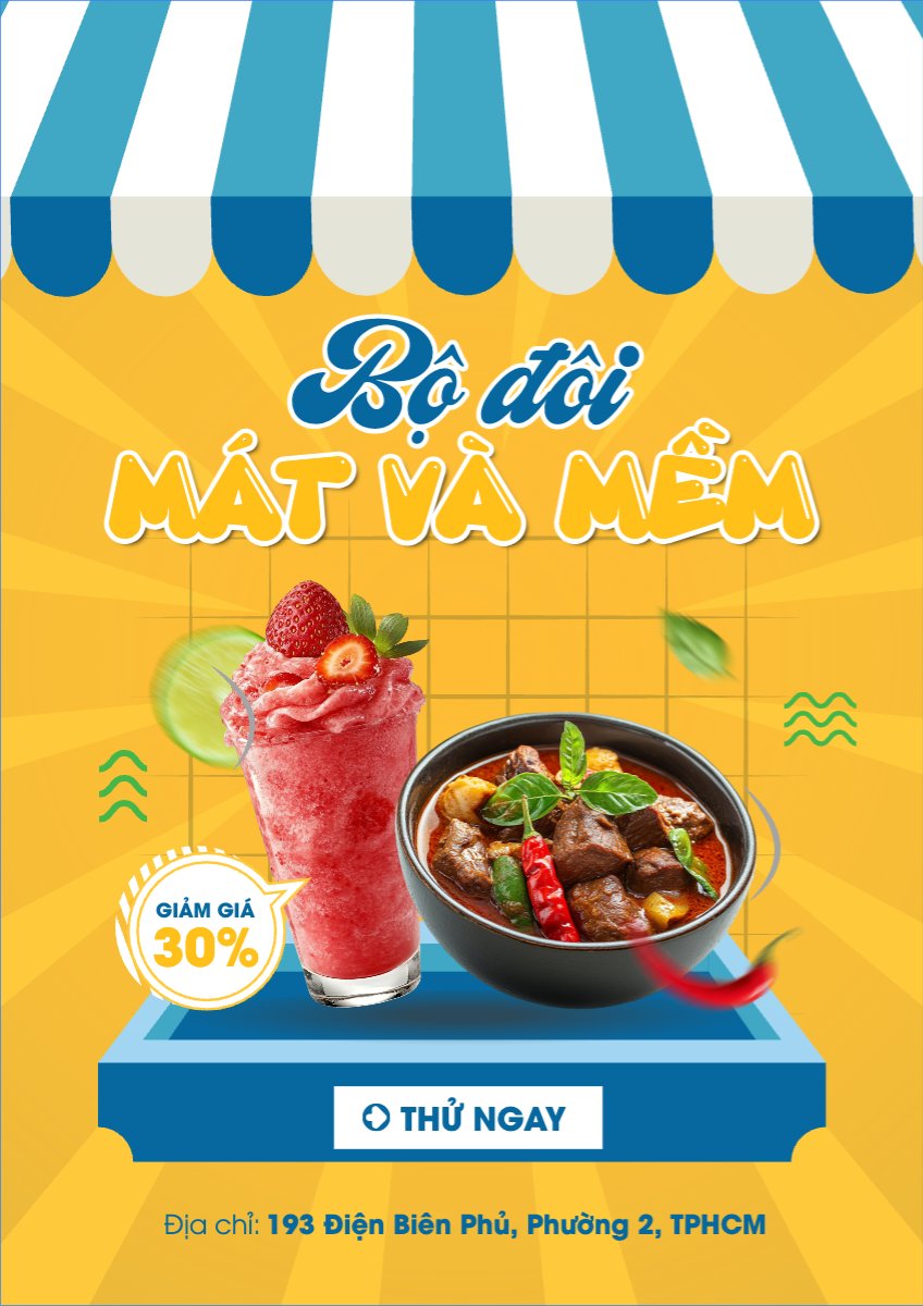 Bò kho, trà dâu, nước uống, Đồ ăn, food, thực phẩm, ẩm thực, món ăn, F&B, nhà hàng, hiện đại, modern	