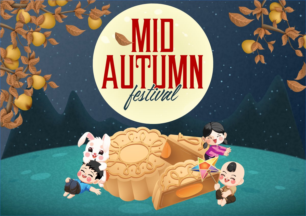 Trung thu, Tết Đoàn Viên, mid-autumn festival, sự kiện, event, dễ thương, cute, chibi, hoạt hình, cartoon