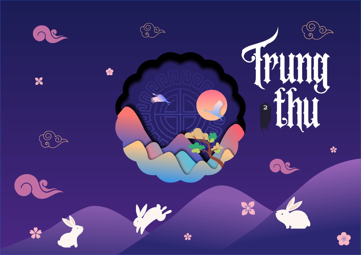 Trung thu, Tết Đoàn Viên, mid-autumn festival, sự kiện, event, dễ thương, cute, chibi, hoạt hình, cartoon
