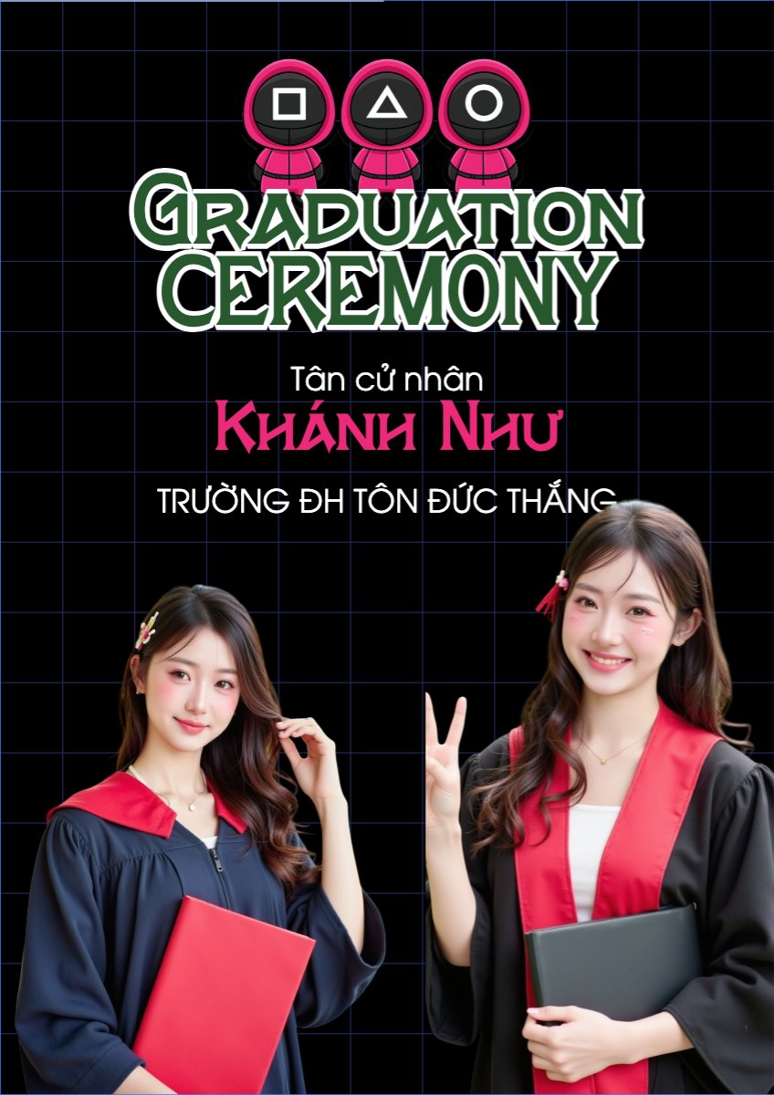 Tốt nghiệp, kỉ yếu, Graduation, yearbook, giáo dục, education, squid game, hoạt hình, cartoon