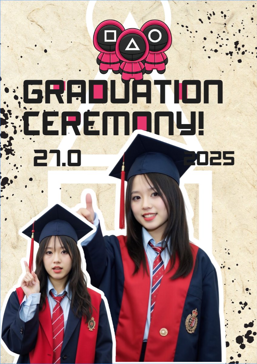 Tốt nghiệp, kỉ yếu, Graduation, yearbook, giáo dục, education, squid game, hoạt hình, cartoon	