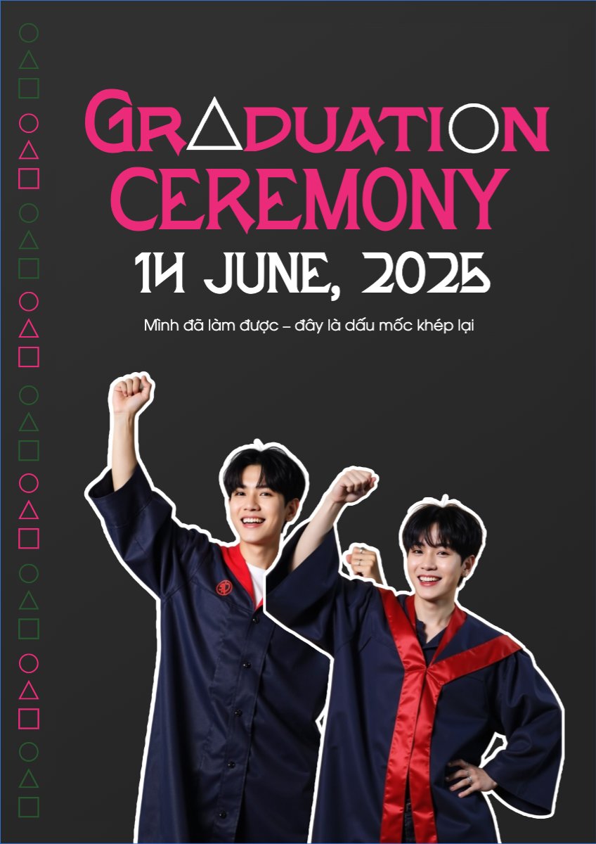 Tốt nghiệp, kỉ yếu, Graduation, yearbook, giáo dục, education, squid game, hoạt hình, cartoon	