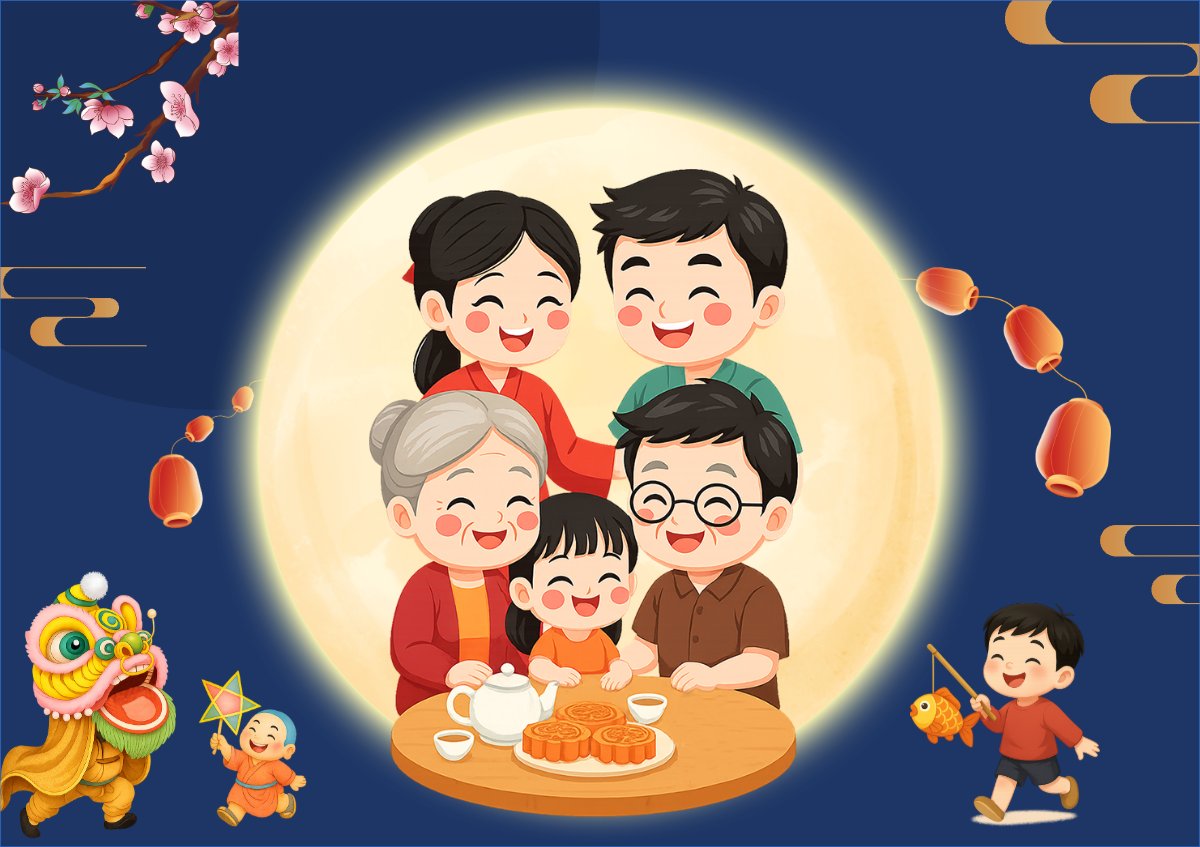 Trung thu, Tết Đoàn Viên, mid-autumn festival, sự kiện, event, dễ thương, cute, chibi, hoạt hình, cartoon