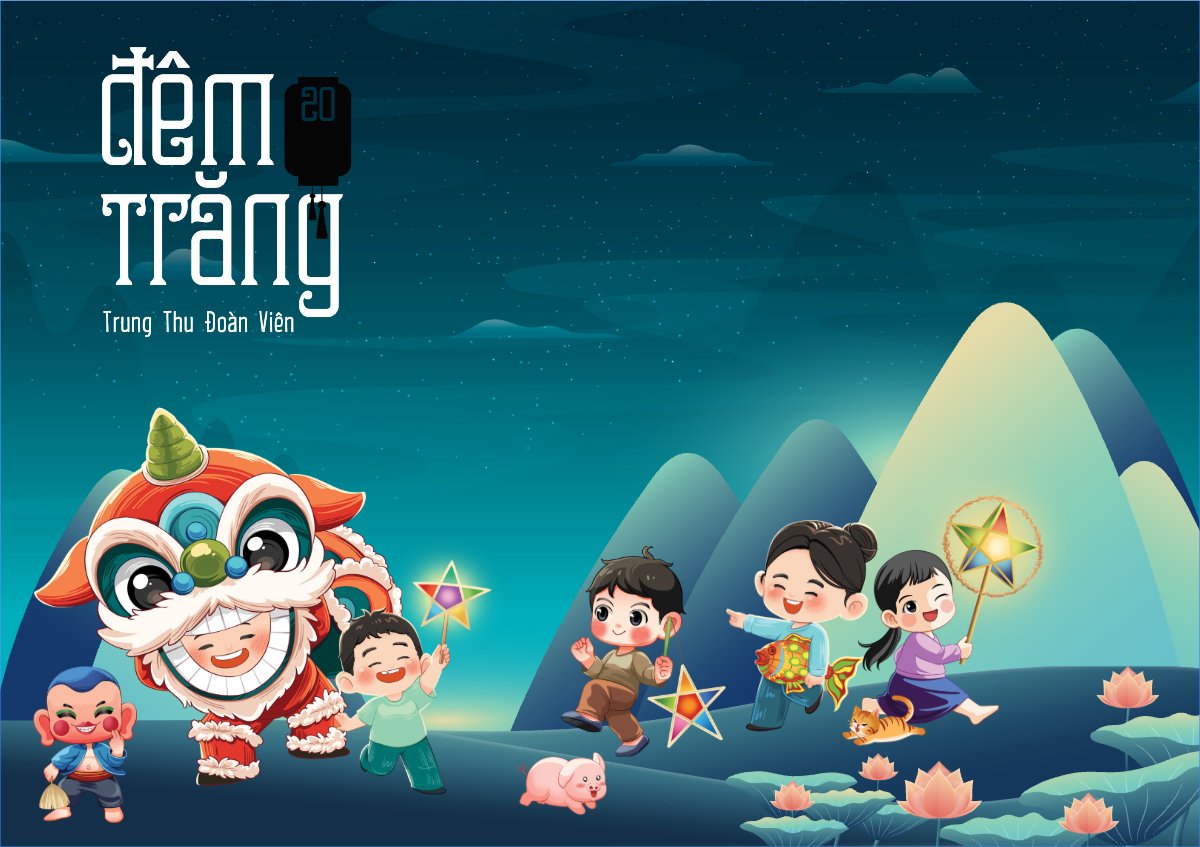Trung thu, Tết Đoàn Viên, mid-autumn festival, sự kiện, event, dễ thương, cute, chibi, hoạt hình, cartoon