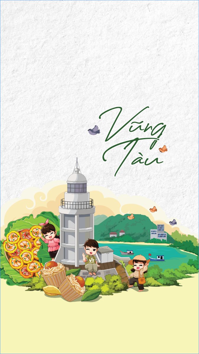 Vũng Tàu, Việt Nam, địa danh, du lịch, travel, dễ thương, cute, chibi, hoạt hình, cartoon	