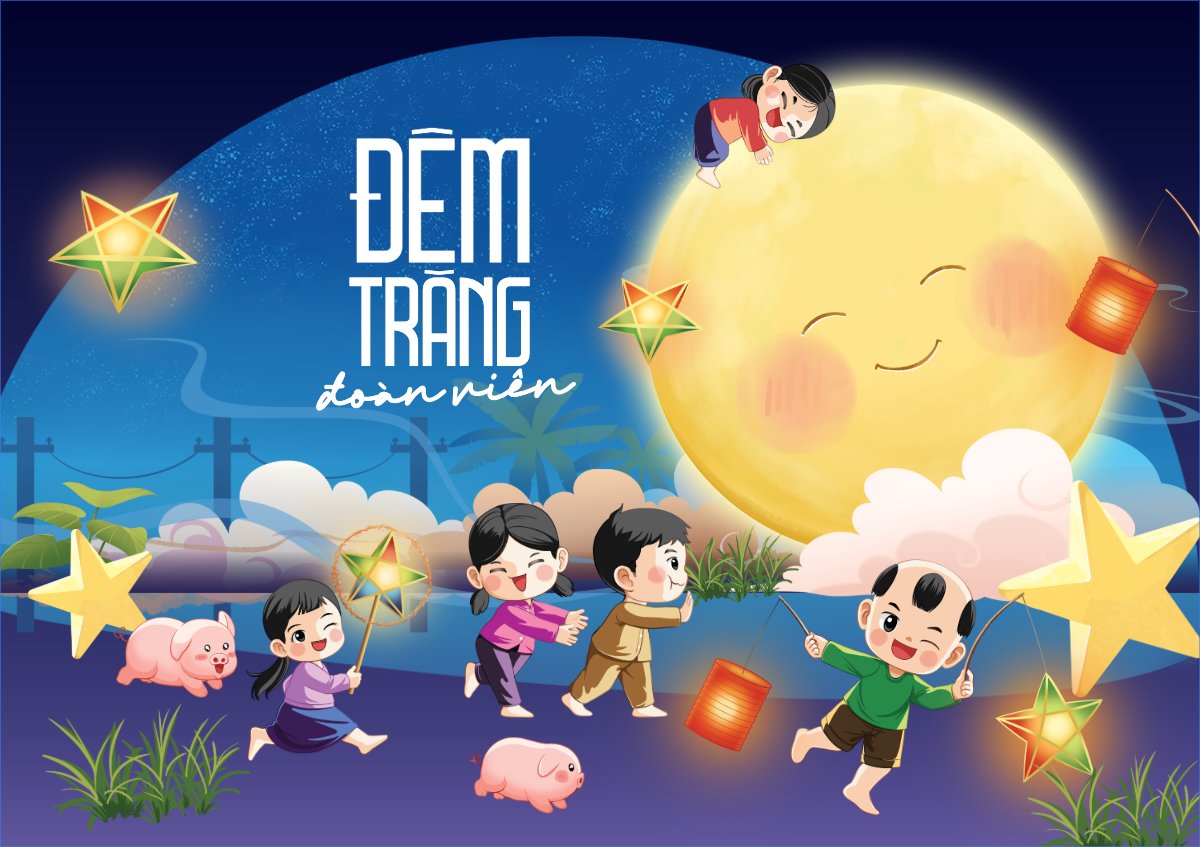 Trung thu, Tết Đoàn Viên, mid-autumn festival, sự kiện, event, dễ thương, cute, chibi, hoạt hình, cartoon	
