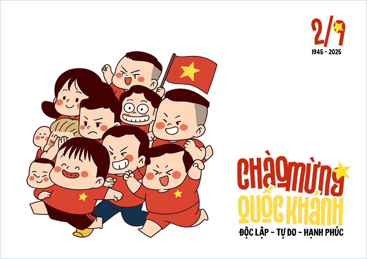 Việt Nam, lễ hội, 2/9, Quốc Khánh, dễ thương, cute, chibi, hoạt hình, cartoon