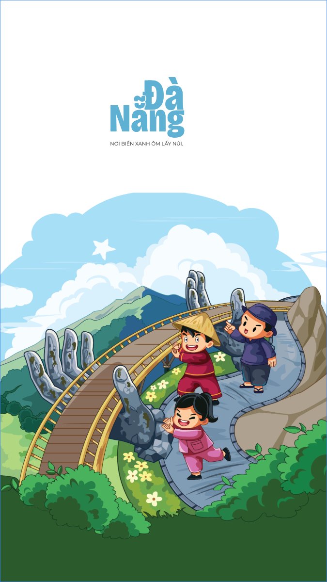 Đà Nẵng, Việt Nam, địa danh, du lịch, travel, dễ thương, cute, chibi, hoạt hình, cartoon