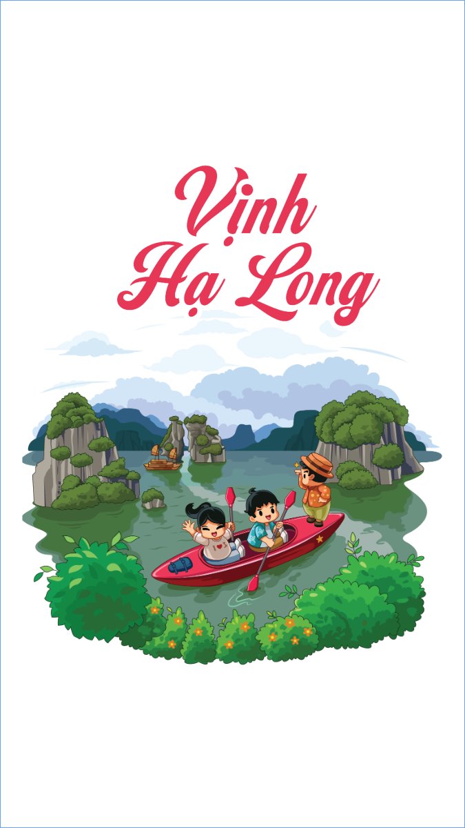 Vịnh Hạ Long, Việt Nam, địa danh, du lịch, travel, dễ thương, cute, chibi, hoạt hình, cartoon
