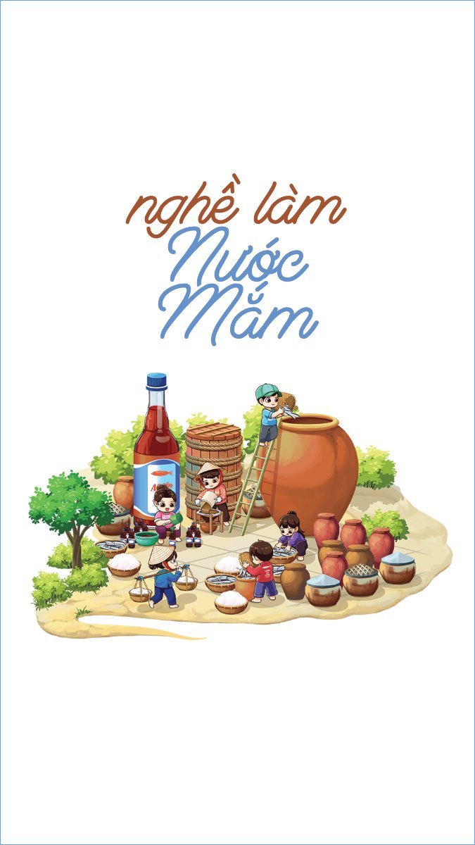 Làm nước mắm, nước mắm, truyền thống, Việt Nam, traditional, dễ thương, cute, chibi, hoạt hình, cartoon