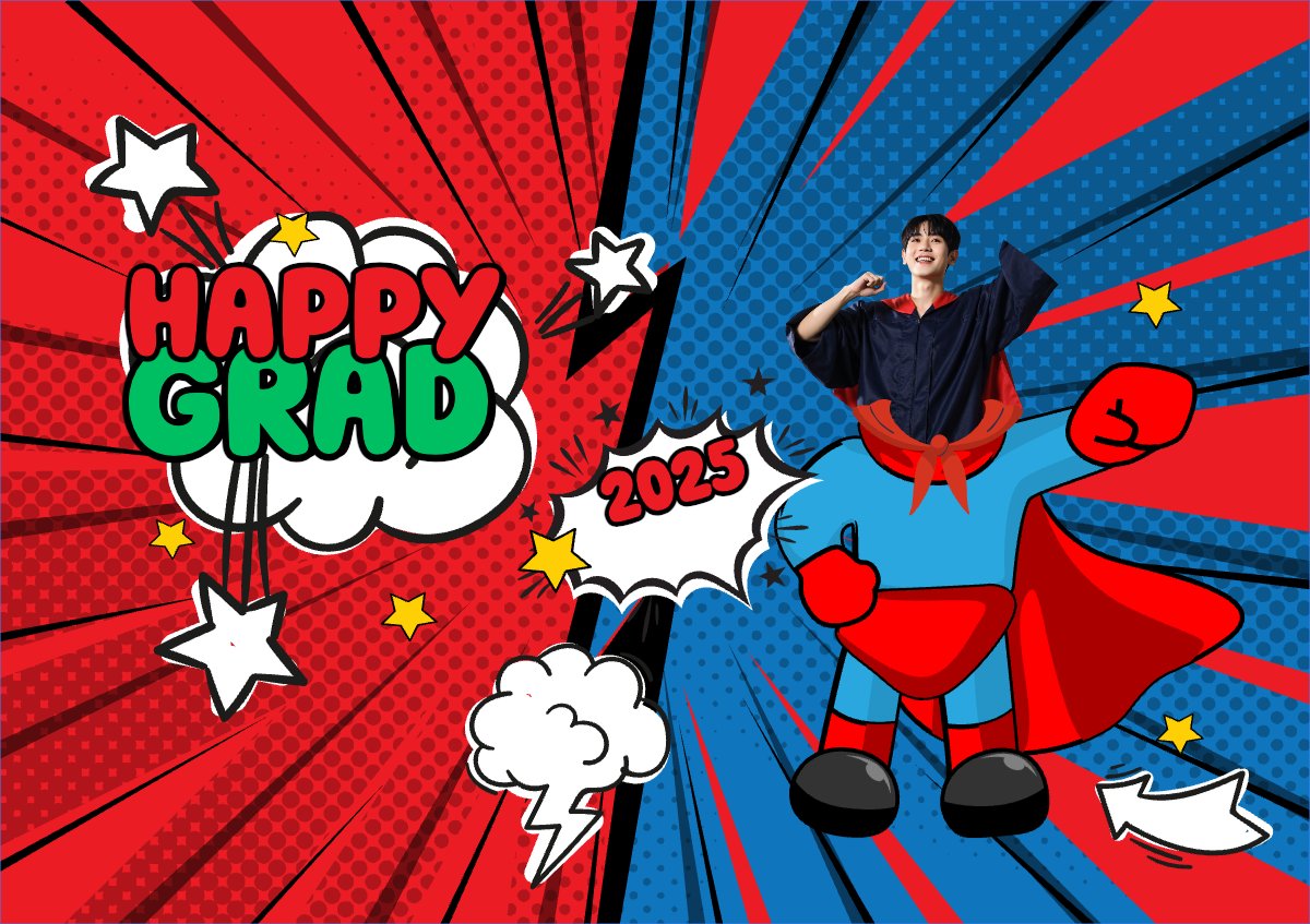Tốt nghiệp, kỉ yếu, Graduation, yearbook, dễ thương, cute, chibi, hoạt hình, cartoon, superman	