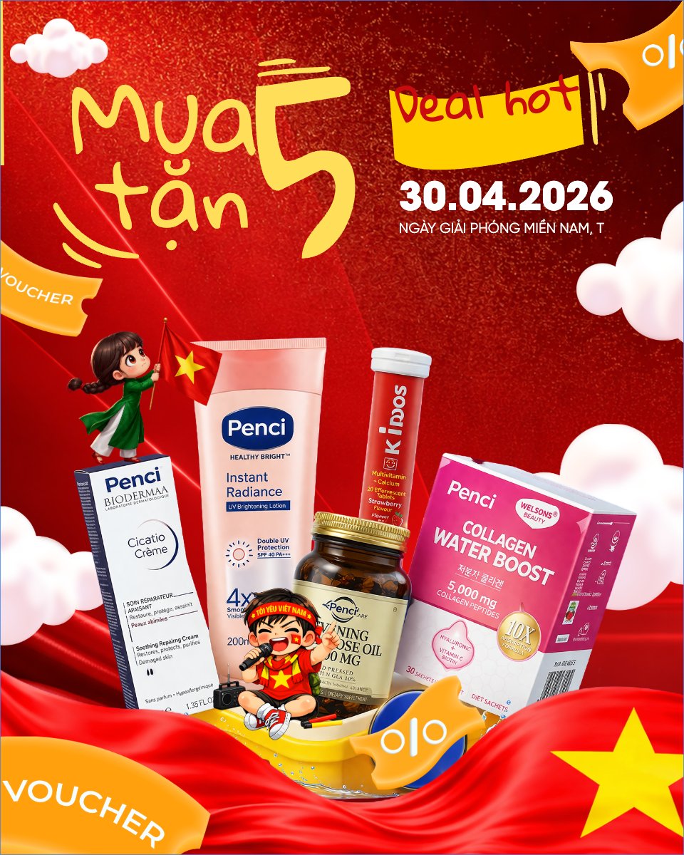 Mẫu Bài post MXH dọc Mua 5 tặng 5 deal 30/4 — LayerPic