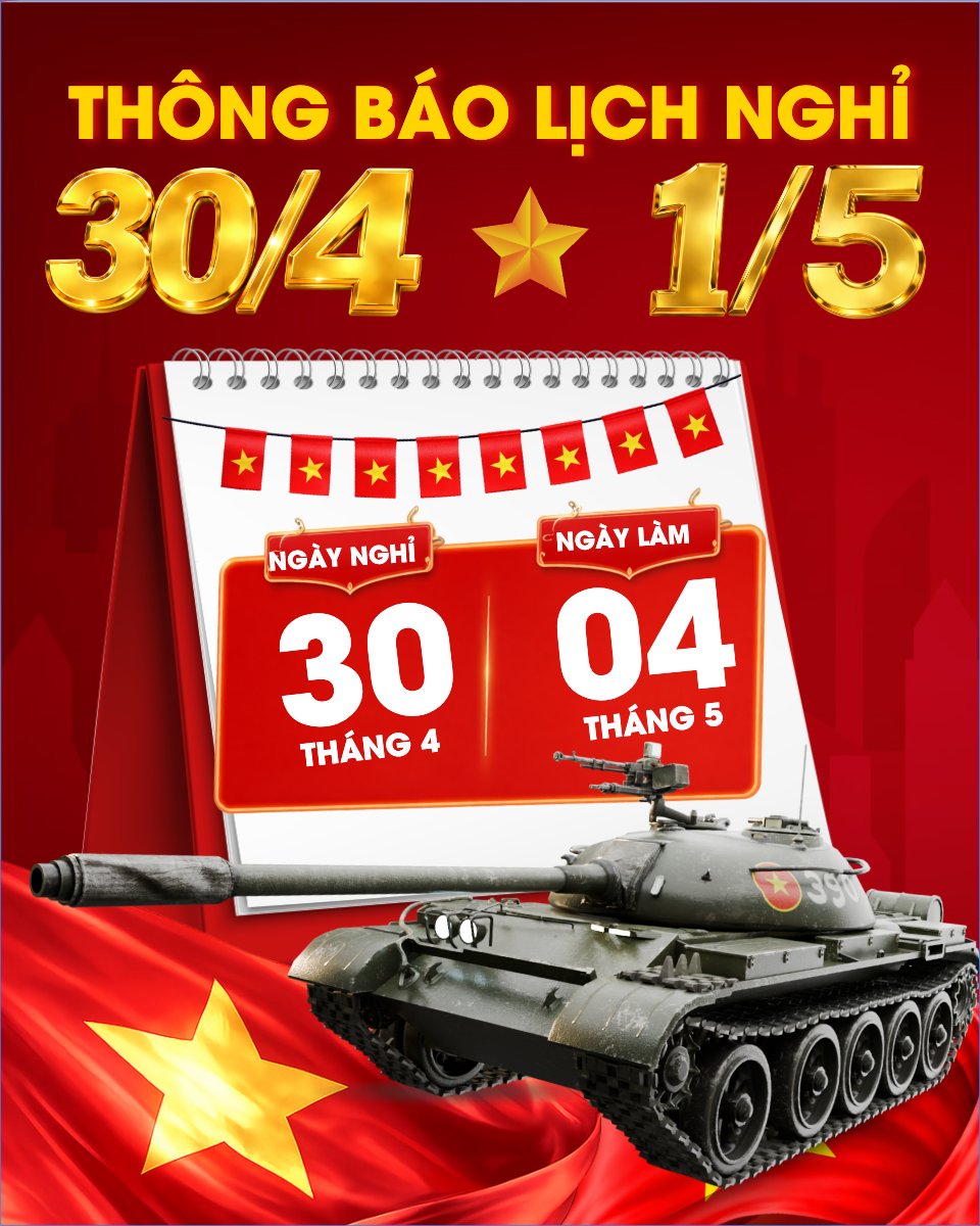 Lịch nghỉ lễ 30/4-1/5