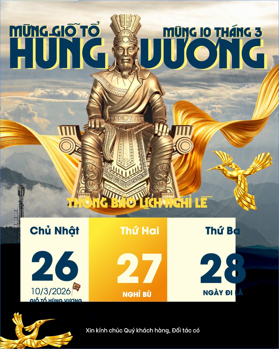 Lịch nghỉ lễ Giỗ Tổ Hùng Vương