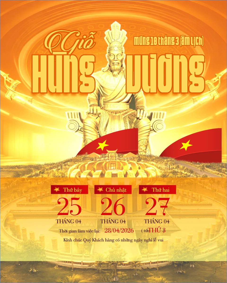 Thông báo nghỉ lễ Giỗ tổ Hùng Vương 2026