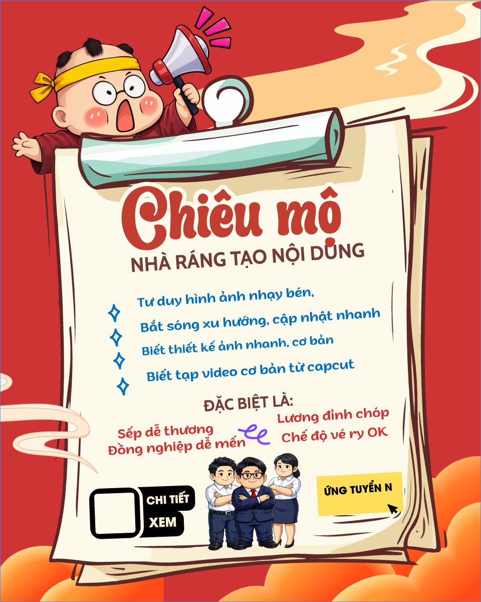 Chiêu mộ nhà ráng tạo nội dung