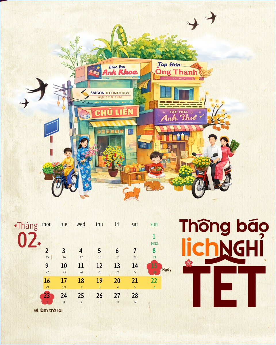 Thông báo nghỉ tết Nguyên Đán
