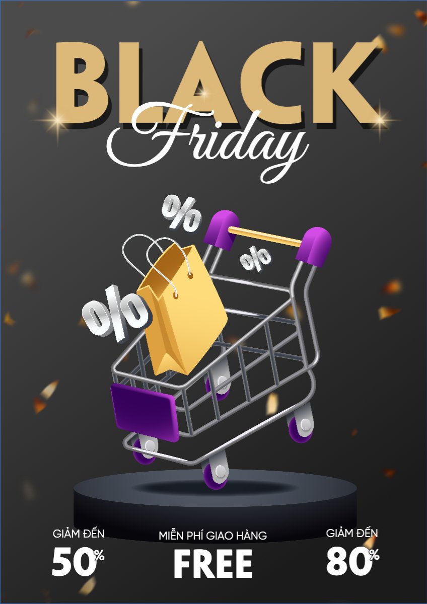 Mẫu Poster chuẩn Black Friday, sự kiện, event, chương trình, sale, thứ 6 đen tối — LayerPic