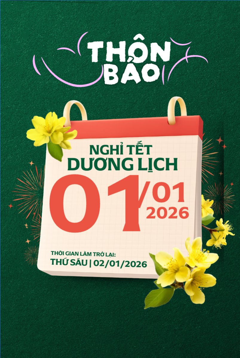 Thông báo nghỉ tết dương lịch