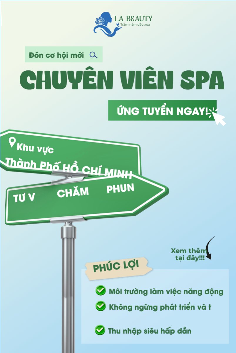 Nhân viên spa, tuyển dụng, beauty, làm đẹp, thẩm mỹ, cosmetic, hiện đại, morden