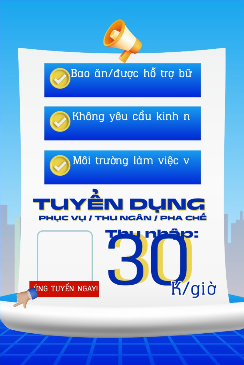 Phục vụ, tuyển dụng, nước uống, juice, giải khát, F&B, drink, hiện đại, modern